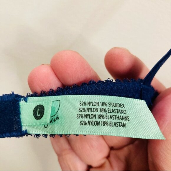 HONEYDEW Sz L Lace Adjustable Straps Navy Blue Bralette NWT - Picture 6 of 7